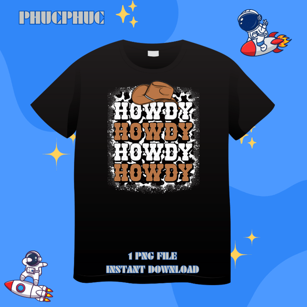 Howdy Cow Print Western Country Cowgirl Cowboy Texas Rodeo.png