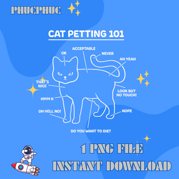 Cat Petting 101 Goth Punk Animal Cat Lover Instruction Guide T-Shirt.png