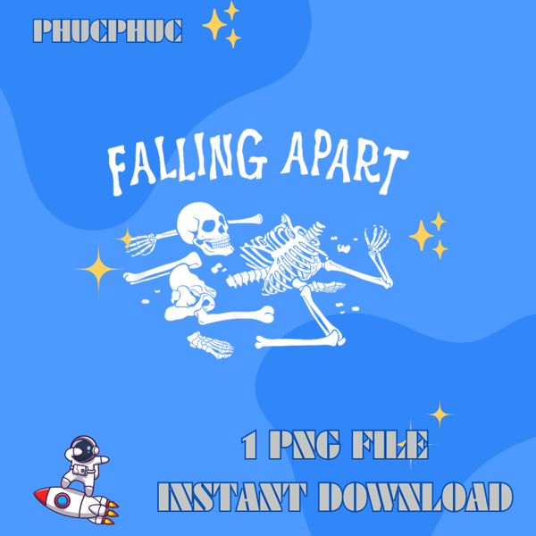 Falling Apart Skeleton Skull Bone Pile T-Shirt.png