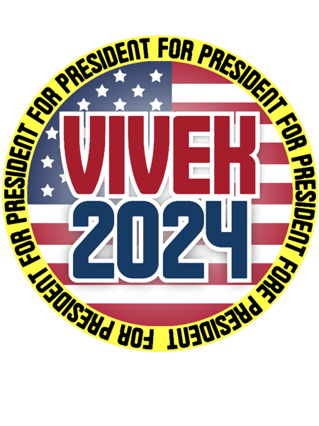 Vivek for President 2024 Ramaswamy Republican Candidate Yellow Border Super Cool.png