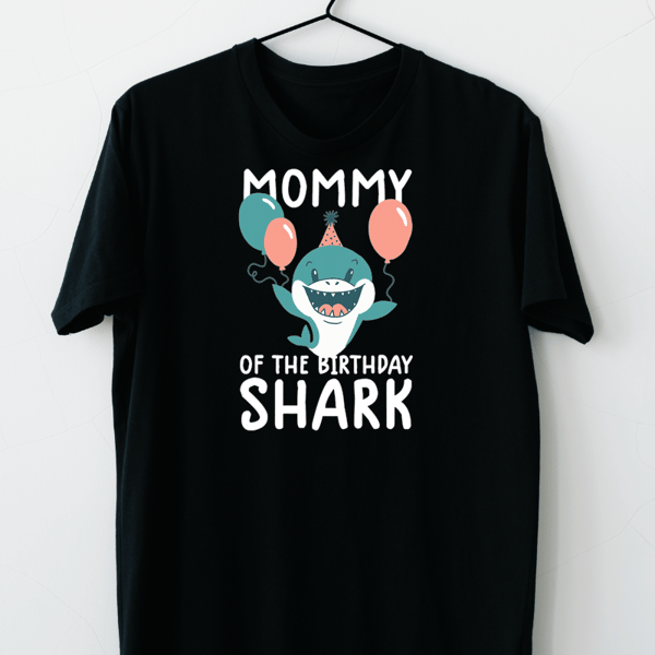Shark mommy of the birthday shark shirts for women family matching Jaw Sharks.png