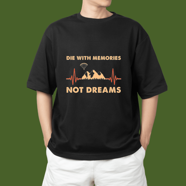 Skydiving Gift Mens Heartbeat Die with Memories not Dreams Paraglider.png