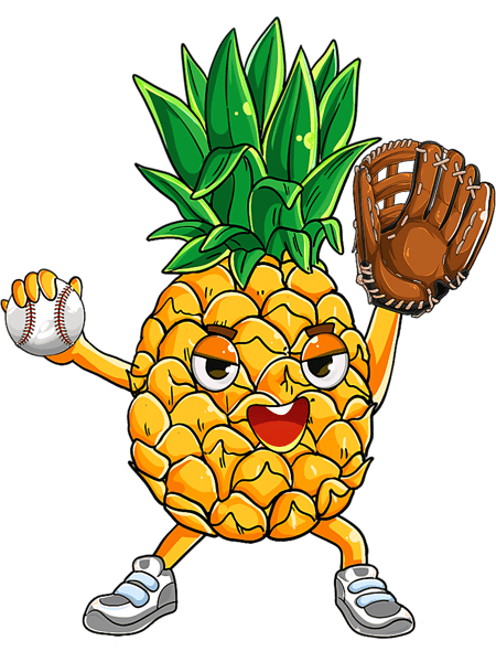 Baseball Lover Pineapple Baseball Catcher Pitcher Summer Vacation Baseball.png