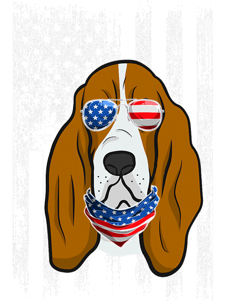 Dog Basset Hound American Flag Patriotic Pets Lover 4th July.png