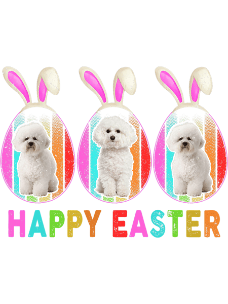 Dog Bichon Frise Happy Easter Cute Bunny Bichon Frise Dog Lo - Inspire  Uplift