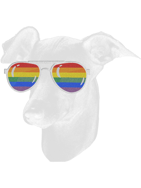 Dog Grayhound Pride Month Italian greyhound Rainbow Flag.png