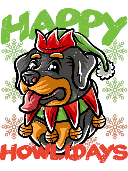 Dog Rottweiler Happy Howlidays Rottweiler Elf Dog Merry Christmas Dogs.png