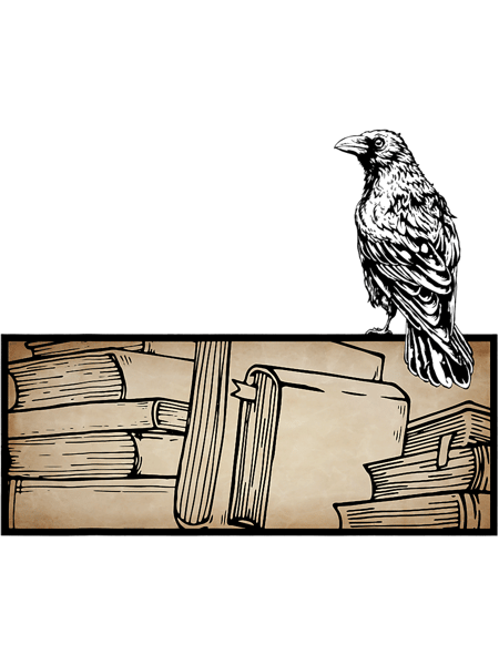 Dark Academia Aesthetic Raven Crow Soft Grunge Books.png