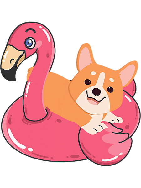 Funny Corgi Flamingo Floater Trendy Summer Dog Lover.png