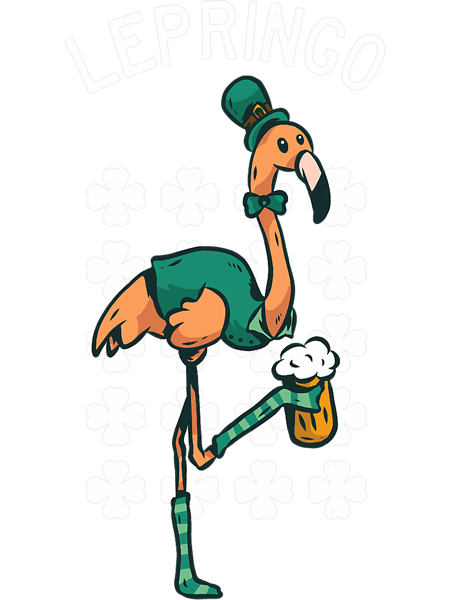 Funny Flamingo 2Leprechaun Pun St. Patricks Day Clovers.png