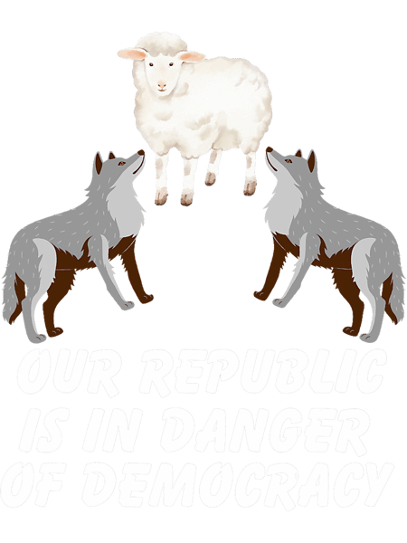 Our Republic is in Danger of Democarcy . Wolves and sheep ..png