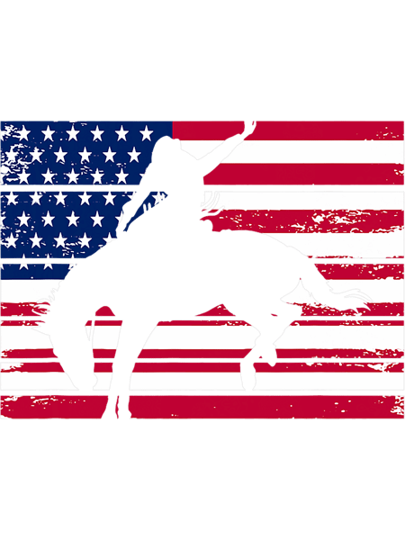 Vintage American Flag Rodeo Graphic Horse Riding Cowboy USA.png