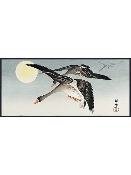 Vintage Geese At FullMoon by Ohara Koson Birds Japanese Art.png