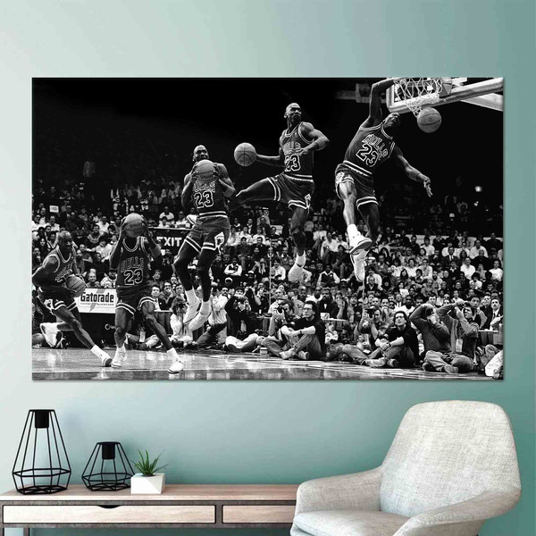 Basketball Wall Decor, Man Cave Wall Art Canvas, Basketball Printed, Michael Jordan Art, Framed Wall Art Canvas Gift, Boy Room Wall Decor,.jpg