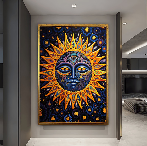 Sun Wall Decor, Sun and Galaxy Wall Decor, Meditation Wall Art, Tranquility Wall Decor, Luxury wall art, Fashion sun Art, Modern Wall Art.jpg