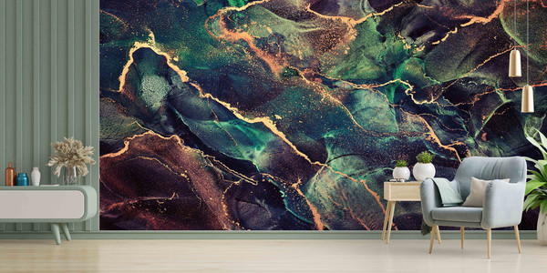 Brown And Green Marble,Wall Paper Peel and Stick,Modern Wall Paper,Bright Wall Paper,Brown Marble Wall Painting,.jpg