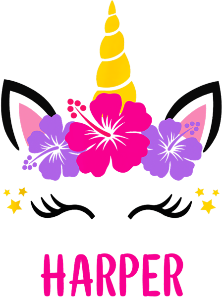 HARPER Personalized Pink and Purple Flower Unicorn Face.png