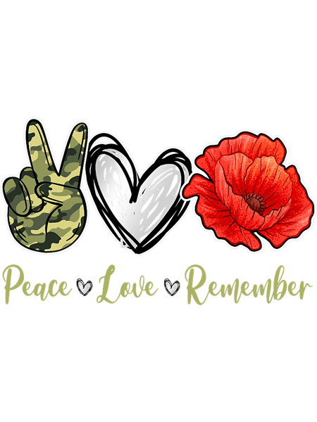 peace love remember red poppy flower soldier veteran day.png