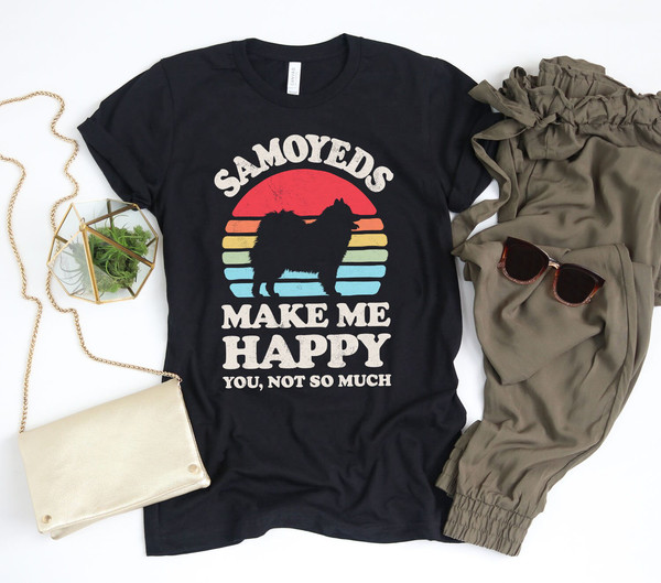 Samoyeds Make Me Happy Sunset Retro Shirt  Samoyed Shirt  Samoyed Gifts  Samoyed Design  Samoyed Owner Shirts  Tank Top  Hoodie.jpg