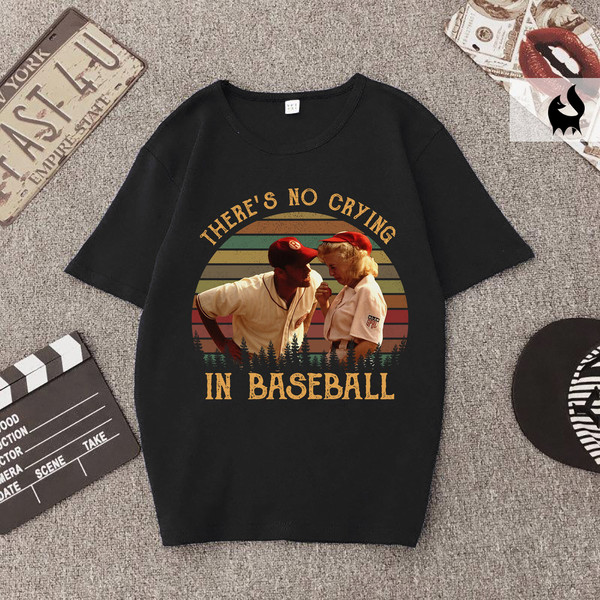 There's No Crying In Baseball Retro Vintage shirt.jpg