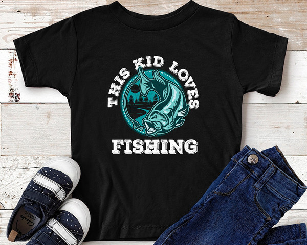 This Kid Loves Fishing T-Shirt  Fishermen Gift Fish Lover Toddler Gift Idea.jpg