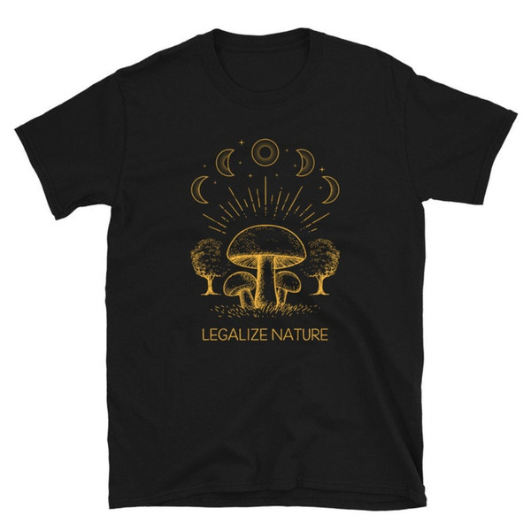 Retro Sunset Shrooms Legalize Nature Unisex T-Shirt.jpg