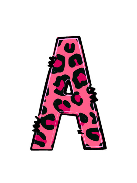 Letter A Pink Leopard.png