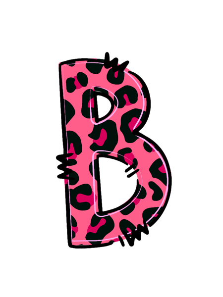 Letter B Pink Leopard.png