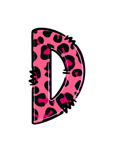 Letter D Pink Leopard.png
