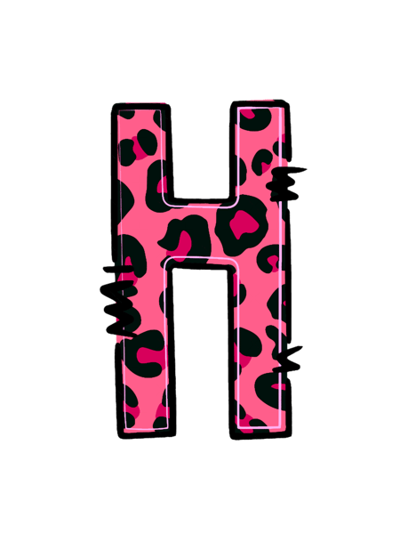 Letter H Pink Leopard.png