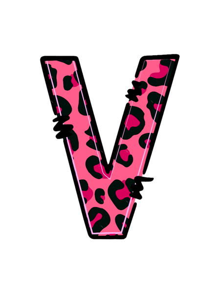 Letter V Pink Leopard.png