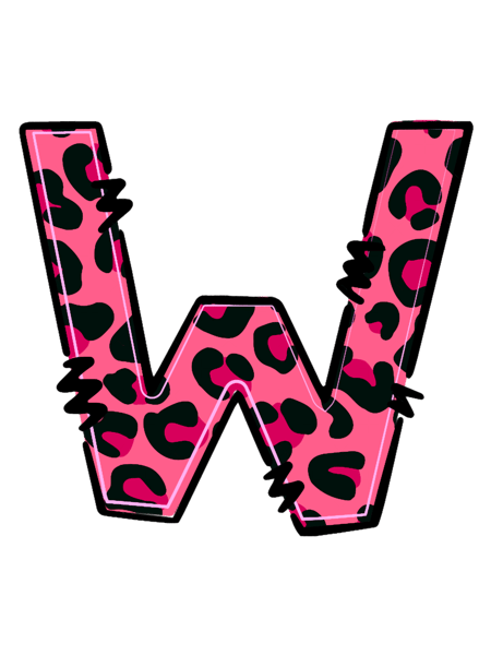 Letter W Pink Leopard.png