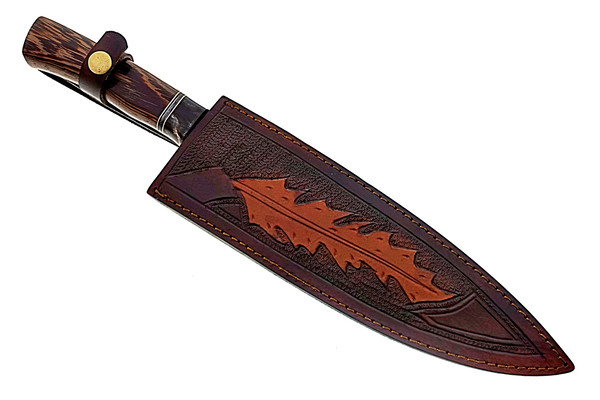 Knife With Leather Sheath