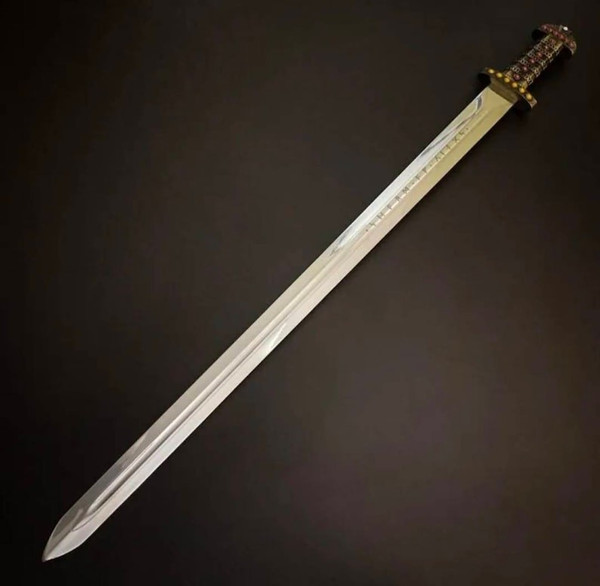 Viking Sword of King Ragnar Lothbrok, Vikings Ragnar,Battle Ready Medieval Sword,Witcher Sword Gifts for him Anniversary Gift for boyfriend