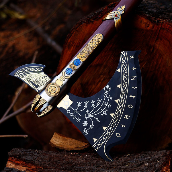 God of War Leviathan axe, Handmade Leviathan Axe Replica, Kratos Axe, Leviathan axe, Kratos Cosplay, Gift for him, Gift for men