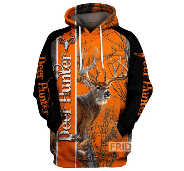 Personalized Hunting Deer Hunter Art Hunting - 3D Printed Pullover Hoodie