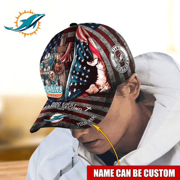 Miami Dolphins Mascot Flag Caps, NFL Miami Dolphins Caps for Fan