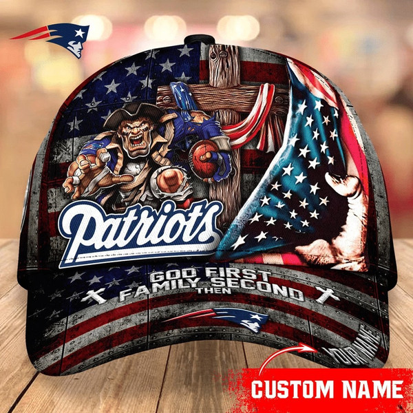 New England Patriots Mascot Flag Caps, NFL New England Patriots Caps for Fan