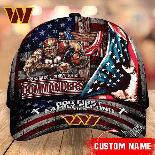 Washington Commanders Mascot Flag Caps, NFL Washington Commanders Caps for Fan