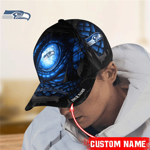 Seattle Seahawks Dragon's Eye Caps, NFL Seattle Seahawks Caps for Fan