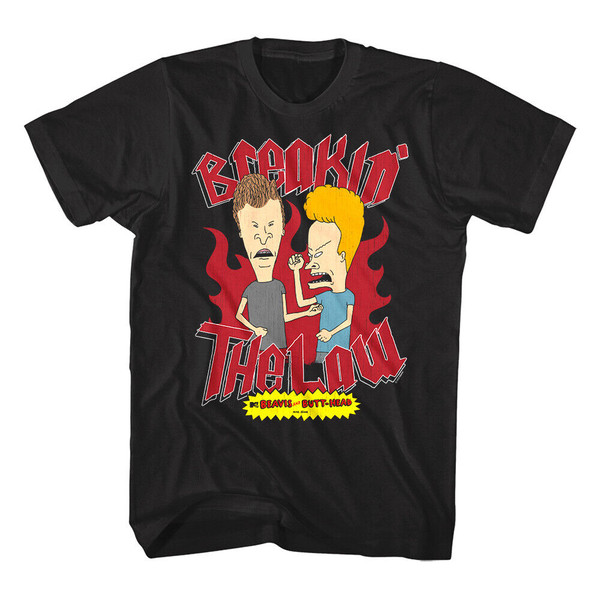 Beavis And Butthead The Crime Spree Men's T-shirt Breaking The Law Iconic Tv8909.jpg