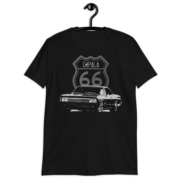 1966 Chevy Impala American Classic Car 66 Short-sleeve Unisex T-shirt7253.jpg
