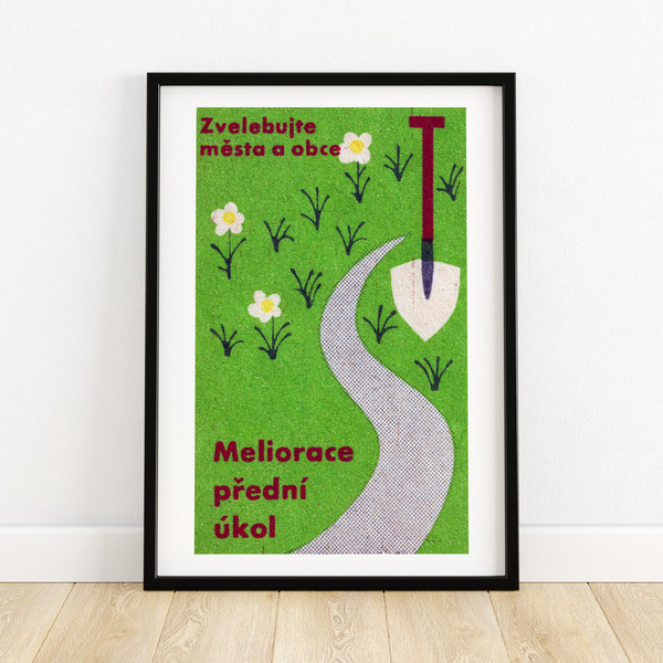 Gardening - Matchbox Print - Czech Wall Art - Vintage Czech Art - Matchbox Wall Poster - Vintage Poster Print.jpg