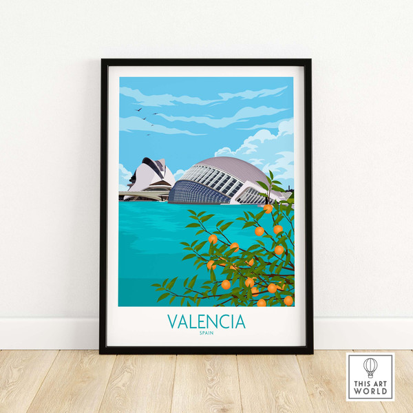 Valencia Poster Print  Travel Poster  Home Decor  Framed & Unframed Gift Idea.jpg