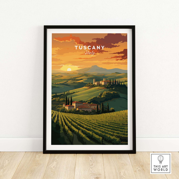 Tuscany Wall Art  Travel Poster   Birthday present  Wedding Anniversary gift  Home Decor.jpg