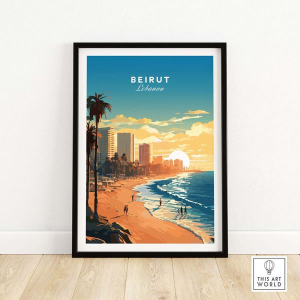 Beirut Poster -  Lebanon Travel Poster  Birthday present  Wedding anniversary gift  Art Print.jpg