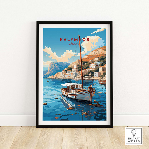 Kalymnos Greece Print  Travel Poster   Birthday present  Wedding Anniversary gift  Home Decor.jpg