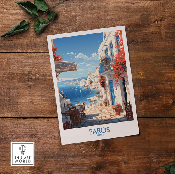 Paros Wall Art Greece  Travel Poster   Birthday present  Wedding Anniversary gift  Home Decor.jpg