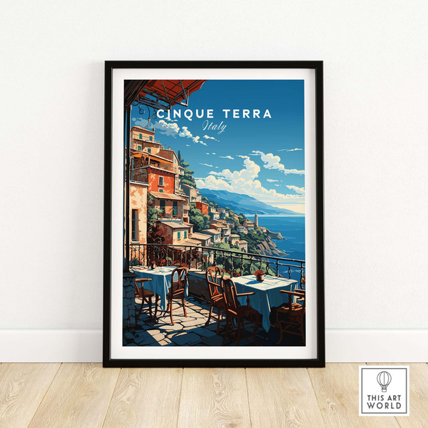 Cinque Terre Poster  Italy Travel Poster  Birthday present  Wedding anniversary gift  Art Print.jpg