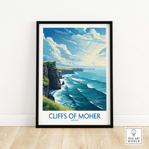 Cliffs of Moher Art Gift  Ireland Travel Poster  Birthday present  Wedding anniversary gift  Art Print.jpg